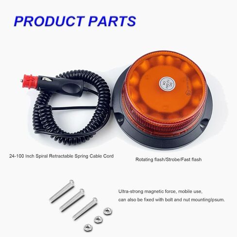 ONERAY [Upgrade 30 LED Strobe Light with extension cable, DC10-110V Amber Emergency Warning Flashing Safety Strobe Beacon Light for Vehicle Forklift Truck Tractor Golf Carts UTV Car Bus and More in Kuwait