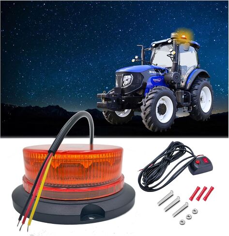 ONERAY [Upgrade 30 LED Strobe Light with extension cable, DC10-110V Amber Emergency Warning Flashing Safety Strobe Beacon Light for Vehicle Forklift Truck Tractor Golf Carts UTV Car Bus and More in Kuwait