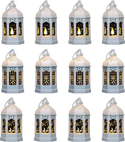 LLQ 5 "الفوانيس المصغرة مع نمط الهالوين الزجاجي والفواه الصمام شموع لزخارف الهالوين ، الفوانيس الصغيرة الزخرفية لديكور الحفلات المركزية ، 8Pack ، شمعة شموع الحلي in Kuwait