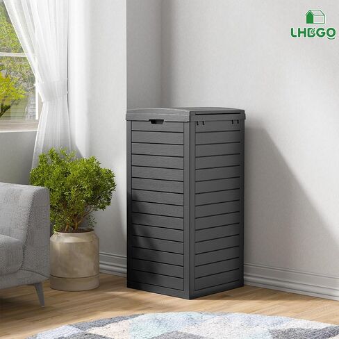 Outdoor Trash Can, 31 Gallon Garbage Can with Tiered Lid and Drip Tray, Waterproof Resin Patio Waste Bin for Garden, Backyard, Deck in Saudi Arabia