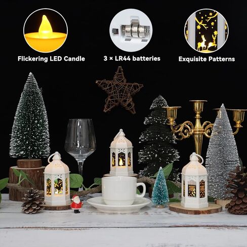 LLQ 5 "الفوانيس المصغرة مع نمط الهالوين الزجاجي والفواه الصمام شموع لزخارف الهالوين ، الفوانيس الصغيرة الزخرفية لديكور الحفلات المركزية ، 8Pack ، شمعة شموع الحلي in Kuwait