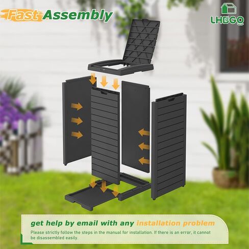 Outdoor Trash Can, 31 Gallon Garbage Can with Tiered Lid and Drip Tray, Waterproof Resin Patio Waste Bin for Garden, Backyard, Deck in Saudi Arabia