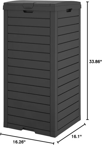 Outdoor Trash Can, 31 Gallon Garbage Can with Tiered Lid and Drip Tray, Waterproof Resin Patio Waste Bin for Garden, Backyard, Deck in Saudi Arabia