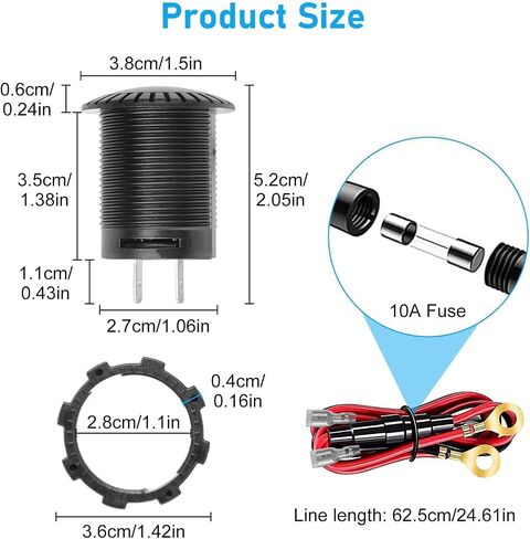 Linkstyle Waterproof Battery Voltage Meter, LED Digital Display Gauge for 12V/24V Car Boat Motorcycle Truck RV in Saudi Arabia