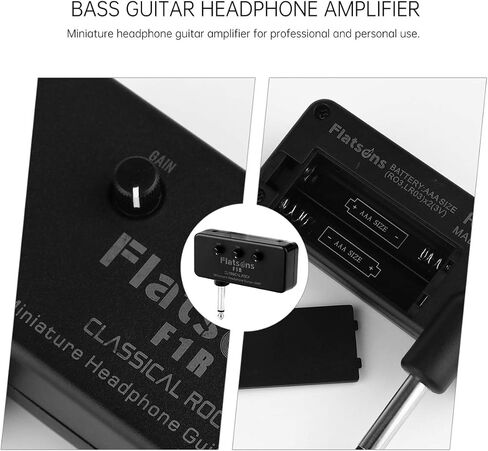 1Set Miniature Bass Guitar Headphone Amplifier for Travel Lightweight Design Input Compact Durable Material in Saudi Arabia
