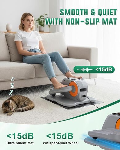 VIVURN® 019 Under Desk Elliptical 12 Adjustable Speeds Motorized Leg Exerciser While Sitting for Seniors As Seen on TV with Non-Slip Mat Low Impact Quiet&Portable Pedal Exerciser for Home and Office in Saudi Arabia