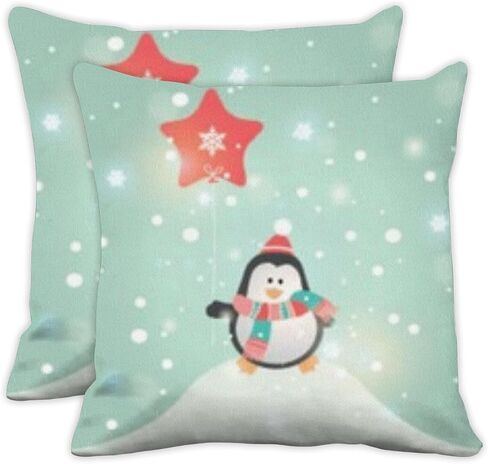 Set of 2 Large Pillow Covers Spring Bed Cotton Velvet Throw Pillows Covers Bohemian Country Soft Cute Throw Pillow Cover Santa Penguin Snowman Washable Throw Pillows Cover 20x20 in in Saudi Arabia