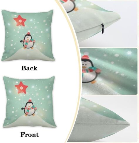 Set of 2 Large Pillow Covers Spring Bed Cotton Velvet Throw Pillows Covers Bohemian Country Soft Cute Throw Pillow Cover Santa Penguin Snowman Washable Throw Pillows Cover 20x20 in in Saudi Arabia