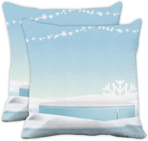 Set of 2 Throw Pillow Covers Decorative Modern Cotton Velvet Pillows Covers Farmhouse Cottage Core Funky Soft Throw Pillow Cover Winter Christmas Scene Washable Throw Pillows Cover 16x16 in in Saudi Arabia