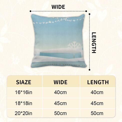 Set of 2 Throw Pillow Covers Decorative Modern Cotton Velvet Pillows Covers Farmhouse Cottage Core Funky Soft Throw Pillow Cover Winter Christmas Scene Washable Throw Pillows Cover 16x16 in in Saudi Arabia