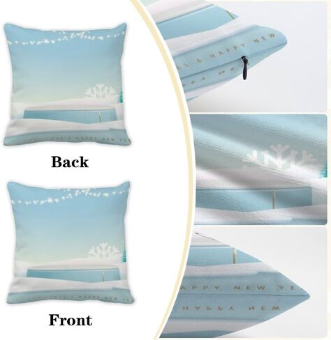 Set of 2 Throw Pillow Covers Decorative Modern Cotton Velvet Pillows Covers Farmhouse Cottage Core Funky Soft Throw Pillow Cover Winter Christmas Scene Washable Throw Pillows Cover 16x16 in in Saudi Arabia