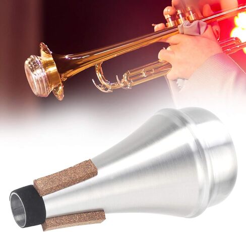 Trumpet Straight Mute,Aluminum Alloy Silver Practice Mute,Trumpet Musical Instrument Accessories for Kids and Adult Beginner in Saudi Arabia