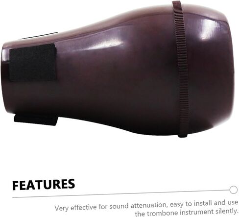 كاتم صوت احترافي من Tenor Trombone Mute Abs للتمرين الصامت، تصميم مدمج وخفيف الوزن للمبتدئين والطلاب، أحمر داكن in Saudi Arabia