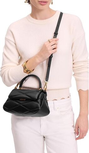 kate spade new york Grace DOT FINE Grain Leather Small top Handle, Black Multi in Kuwait