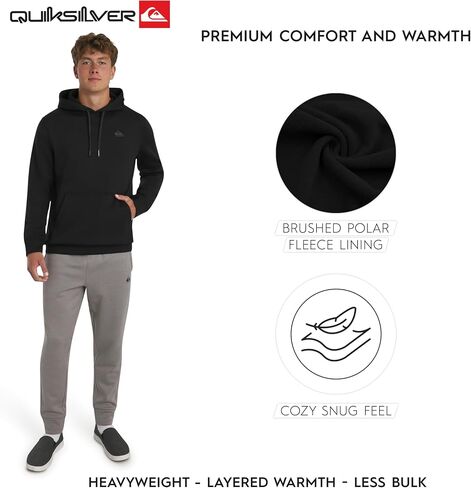 Quiksilver Men's Regular Fit Active Performance Heavyweight Jacquard Mesh and Polar Fleece Pullover Hoodie in Saudi Arabia