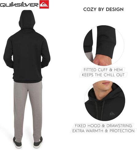 Quiksilver Men's Regular Fit Active Performance Heavyweight Jacquard Mesh and Polar Fleece Pullover Hoodie in Saudi Arabia