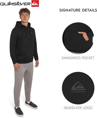 Quiksilver Men's Regular Fit Active Performance Heavyweight Jacquard Mesh and Polar Fleece Pullover Hoodie in Saudi Arabia