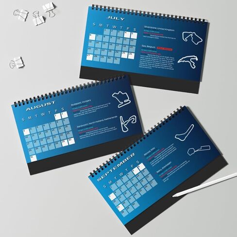 Formula Racing Calendar 2025 Williams Formula Gift for Formula Racing Fan 2025 Formula Desk Calendar F1 Williams Colors in Saudi Arabia