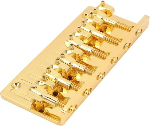 جسر Zerodis Bass، ظهر سميك D نوع ثابت جسر كهربائي 6 أوتار و4 سروج أسطوانية قابلة للتعديل من سبائك الزنك لأداء المسرح (ذهبي) in Kuwait