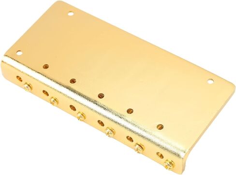 جسر Zerodis Bass، ظهر سميك D نوع ثابت جسر كهربائي 6 أوتار و4 سروج أسطوانية قابلة للتعديل من سبائك الزنك لأداء المسرح (ذهبي) in Kuwait