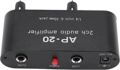 GOWENIC Dual Channel Sound Amplifier, 1/4 Inch 6.35mm Sound Preamplifier with Balanced Inputs Independent Adjustment Compatible with Sound Instruments, Amplifiers, Microphones in Saudi Arabia