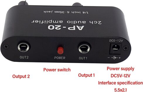 GOWENIC Dual Channel Sound Amplifier, 1/4 Inch 6.35mm Sound Preamplifier with Balanced Inputs Independent Adjustment Compatible with Sound Instruments, Amplifiers, Microphones in Saudi Arabia