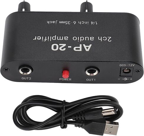 GOWENIC Dual Channel Sound Amplifier, 1/4 Inch 6.35mm Sound Preamplifier with Balanced Inputs Independent Adjustment Compatible with Sound Instruments, Amplifiers, Microphones in Saudi Arabia