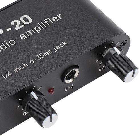 GOWENIC Dual Channel Sound Amplifier, 1/4 Inch 6.35mm Sound Preamplifier with Balanced Inputs Independent Adjustment Compatible with Sound Instruments, Amplifiers, Microphones in Saudi Arabia