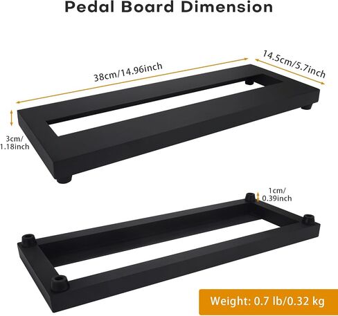 Small Guitar Pedal Board, 15x5.7x1.18 inch, Effect Pedal Board with Carry Bag, 6 Pcs 5.91 inch Guitar Patch Cables, Aluminum Alloy Mini Pedal Board with Hook&Loop Tape in Saudi Arabia