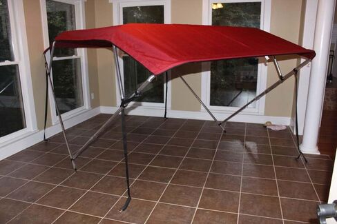 Vortex Burgundy Pontoon/Deck Boat 4 Bow Bimini Top 10' Long, 91-96" Wide, 54" High, Complete Kit, Frame, Canopy, and Hardware by Vortex in Saudi Arabia