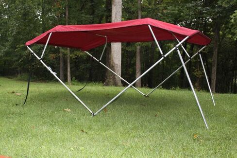 Vortex Burgundy Pontoon/Deck Boat 4 Bow Bimini Top 10' Long, 91-96" Wide, 54" High, Complete Kit, Frame, Canopy, and Hardware by Vortex in Saudi Arabia