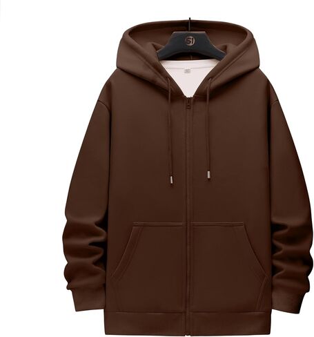 Men's Casual Hoodies Sweatshirts with Zip-Up & Pocket Comfortable Pullovers Tops in Saudi Arabia