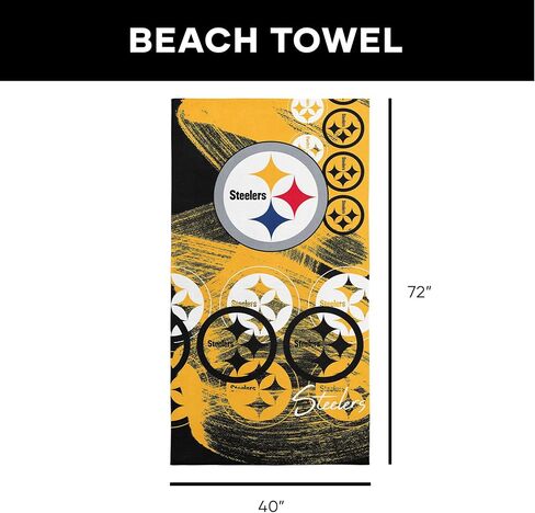 Northwest Pittsburgh Steelers NFL Distorter Micro Fiber Beach Towel 40 x 72 Inches in Saudi Arabia