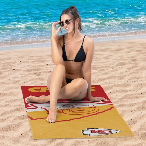Northwest NFL Kansas City Chiefs Microfiber Beach Towel, 30 x 60 Inches – Quick Dry, Sand Resistant, Lightweight, Highly Absorbent, Incisor Design in Saudi Arabia