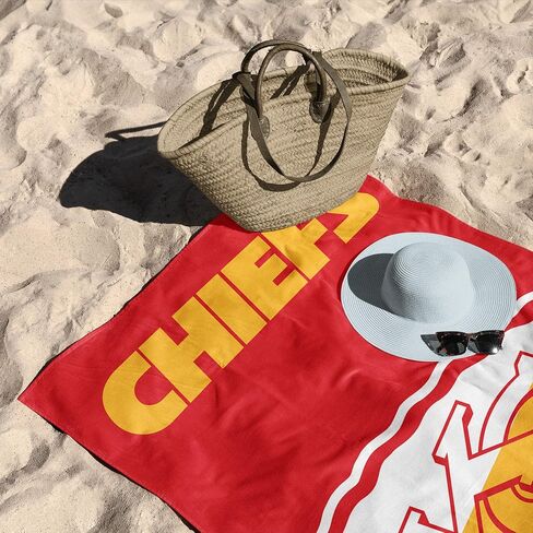 Northwest NFL Kansas City Chiefs Microfiber Beach Towel, 30 x 60 Inches – Quick Dry, Sand Resistant, Lightweight, Highly Absorbent, Incisor Design in Saudi Arabia