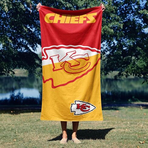 Northwest NFL Kansas City Chiefs Microfiber Beach Towel, 30 x 60 Inches – Quick Dry, Sand Resistant, Lightweight, Highly Absorbent, Incisor Design in Saudi Arabia