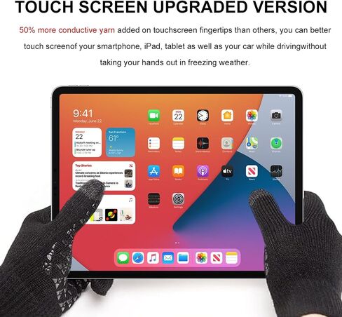 Unisex Black Thermal Gloves - Touchscreen Compatible with Non-Slip Grip for Running, Cycling & Outdoor Activities in Saudi Arabia