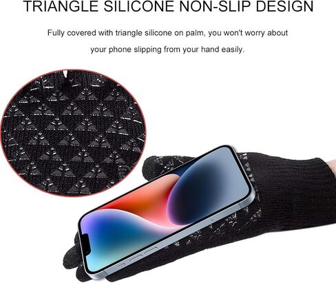 Unisex Black Thermal Gloves - Touchscreen Compatible with Non-Slip Grip for Running, Cycling & Outdoor Activities in Saudi Arabia