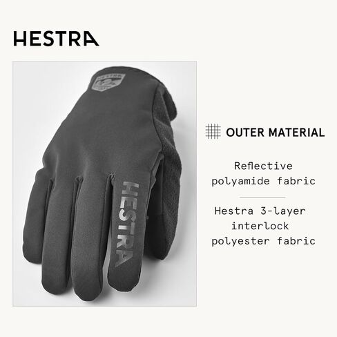 Hestra Runners Gloves, Windproof, Water-Resistant & Touchscreen-Compatible for Cold Weather Running and Outdoor Training in Saudi Arabia