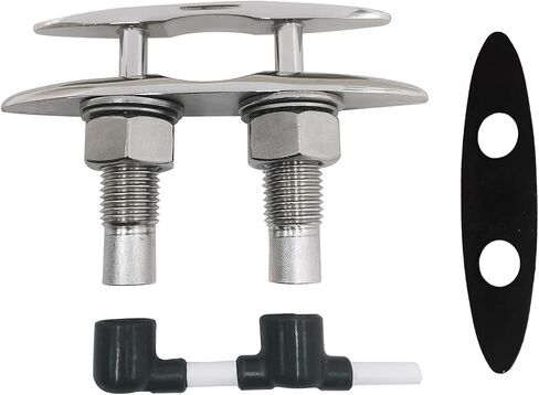 SHENGHUISS Boat Cleats Pull Up Boat Cleat 316 Stainless Steel Pop Up Cleat Heavy Duty Flush Mount Retractable Cleat with Backing Plate and Lock Nuts (5 inch/6 inch) in Kuwait