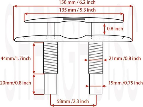SHENGHUISS Boat Cleats Pull Up Boat Cleat 316 Stainless Steel Pop Up Cleat Heavy Duty Flush Mount Retractable Cleat with Backing Plate and Lock Nuts (5 inch/6 inch) in Kuwait