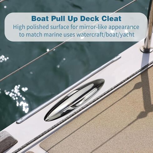 SHENGHUISS Boat Cleats Pull Up Boat Cleat 316 Stainless Steel Pop Up Cleat Heavy Duty Flush Mount Retractable Cleat with Backing Plate and Lock Nuts (5 inch/6 inch) in Kuwait