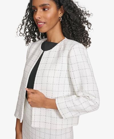 Calvin Klein Women's Open Front Tweed Suit Jacket in Saudi Arabia
