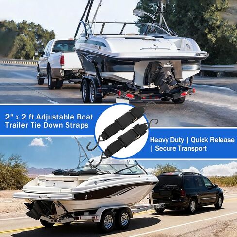 أشرطة ربط مقطورة القارب من أجل Yamaha Watercraft PWC، أشرطة عرضية لمقطورة القارب قابلة للتعديل مع خطافات، للمقطورة أو القوارب أو قوارب الكاياك أو جت سكي، تحل محل SBT-TRNSM-TD-08-1 - قطعتان in Kuwait