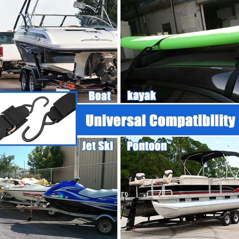 أشرطة ربط مقطورة القارب من أجل Yamaha Watercraft PWC، أشرطة عرضية لمقطورة القارب قابلة للتعديل مع خطافات، للمقطورة أو القوارب أو قوارب الكاياك أو جت سكي، تحل محل SBT-TRNSM-TD-08-1 - قطعتان in Kuwait