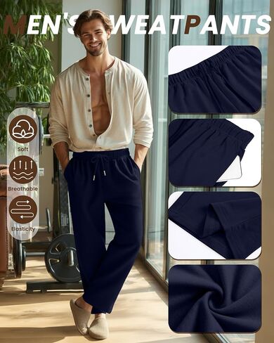 Neer 4 Pack Men's Sweatpants Athletic Wide Leg Drawstring Open Bottom Pants Baggy Joggers Lounge with Pockets Fall in Saudi Arabia