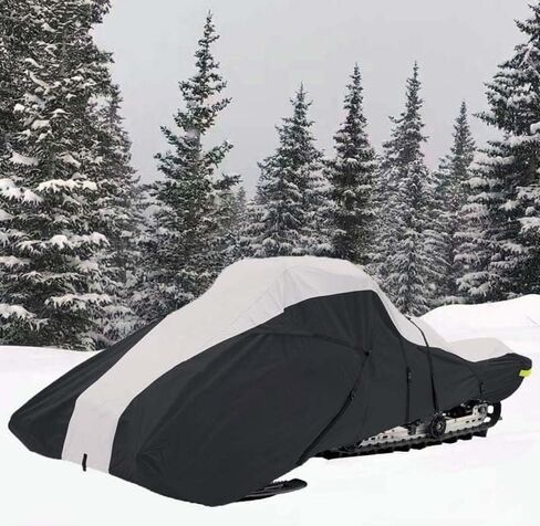 SBU Full Fitment Snowmobile Cover Compatible for The Polaris Indy Trail RMKmodel Years 1988-1990. 600 Denier Black and Gray, trailerable. in Kuwait
