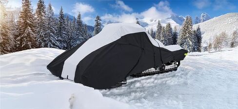 SBU Full Fitment Snowmobile Cover Compatible for The Polaris Indy Trail RMKmodel Years 1988-1990. 600 Denier Black and Gray, trailerable. in Kuwait