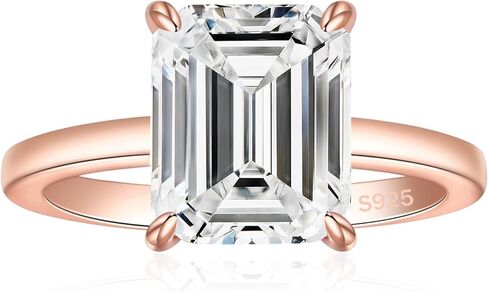 3CT 925 فضة خواتم الخطبة للنساء الزمرد قطع سوليتير مكعب زركونيا الزفاف وعد خواتم لها حجم 4-11 in Kuwait