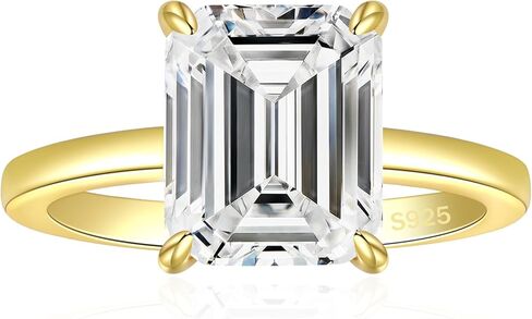 3CT 925 فضة خواتم الخطبة للنساء الزمرد قطع سوليتير مكعب زركونيا الزفاف وعد خواتم لها حجم 4-11 in Kuwait